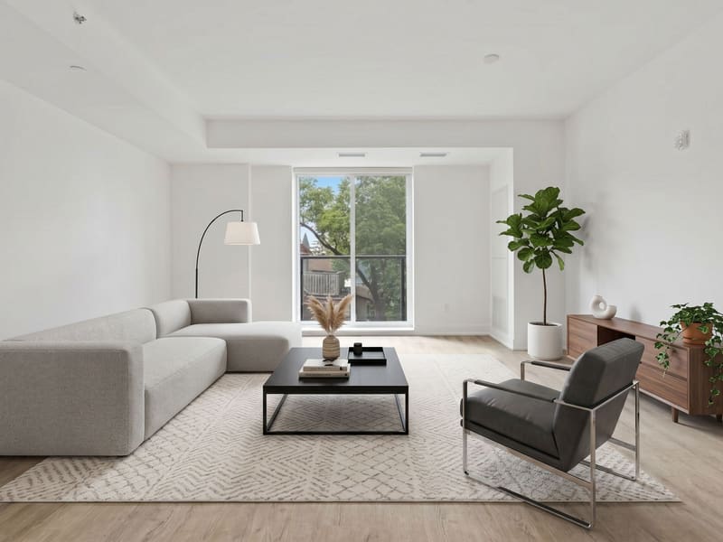 AI staged living room · modern — virtual staging result
